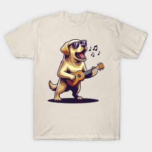 Dog Playing Guitar Singing Labrador Retriever Funny T-Shirt